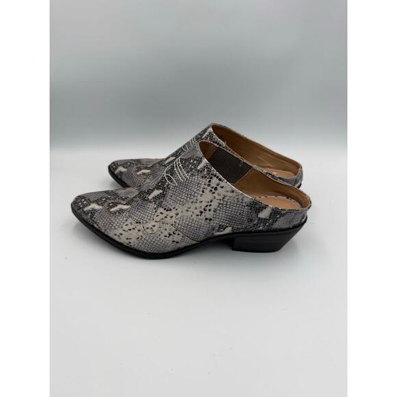 Esprit Diane Western‎ Mules Gray White Black Snakeskin Pattern 9 - Picture 2 of 8